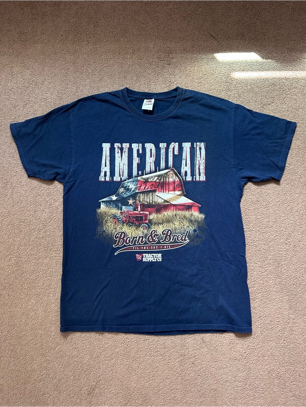 Men’s American Born & Bred TSC Short Sleeve Tshirt Size Large Navy